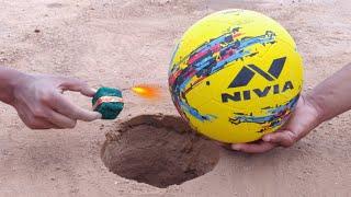 Hole vs Football Experiment  Football Survive Or Not  Experiment King