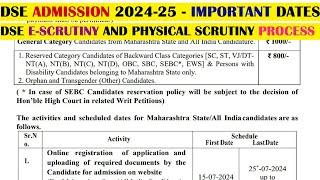 DSE Engineering Admission Process for A.Y. 2024-25  important dates and activities schedule 2024-25