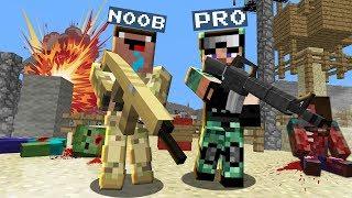 NOOB and PRO joined the army What happened? NOOB vs PRO Challenge in Minecraft 100% trolling