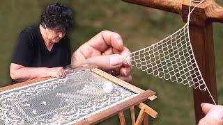 Fishing NETS and artistic MESH hand-embroidered by expert mesh makers