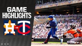 Astros vs. Twins Game Highlights 7624  MLB Highlights