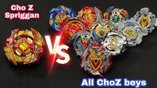 Cho Z Spriggan vs All ChoZTurbo Beyblades Battle   Shu vs All Beyblade