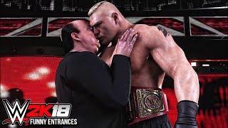 WWE 2K18 - Top 10 Funny Entrances Ft Roman Reigns Brock Lesnar Paul Heyman Mr McMahon & More