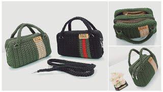 كروشيه شنطة يد صغيرة بسوستتين شكل جديد  A small crochet handbag with two pockets