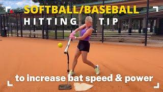 Hitting Tip To Increase Bat Speed & Power - SoftballBaseball