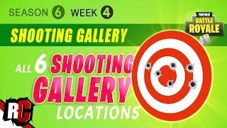 Fortnite WEEK 4 Finding All Shooting Gallery Locations Season 6 Challenge Guide