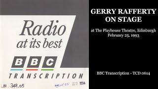 Gerry Rafferty LIVE - On Stage at The Playhouse Theatre Edinburgh Rare 1993 BBC Transcription CD