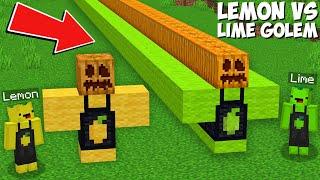 Best SPAWN GOLEM BATTLE LEMON VS LIME GOLEM in Minecraft  NEW SECRET GOLEM 