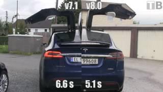 Model X falcon wing door speed increase after v.8 0