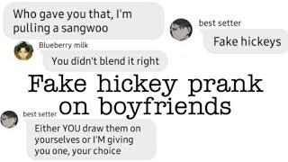 Fake Hickey Prank on Boyfriends Haikyuu texting story Part 1