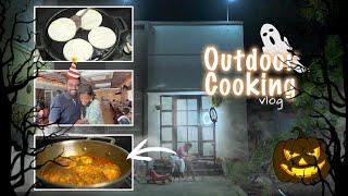 FIRST OUTDOOR cooking in NEW houseBala Birthday videoDhaba style egg gravy