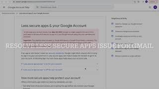 Resolve Gmail Google SMTP  less secure apps connectivity Issue