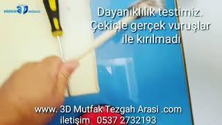 Cam dayanıklılık denemesi çekicle vurıyoruz kırılımıyor