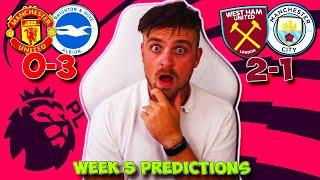 PREMIER LEAGUE 202324 WEEK 5 PREDICTIONS & TIPS  MAN UNITED VS BRIGHTON & WEST HAM VS MAN CITY