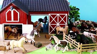 Fun Cattle Horses Farm and Barn Diorama