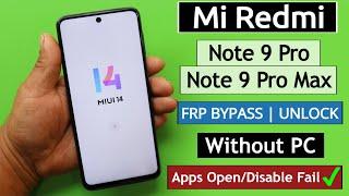 Redmi Note 9 Pro Max Frp Bypass Miui 14 Without PC - Andoid Setup Not Open Solution 2023