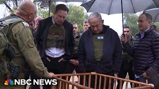 Elon Musk visits Kfar Aza kibbutz with Israeli PM Netanyahu