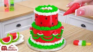 So Fresh Miniature Watermelon Vintage Cake Decorating  ASMR Cooking Mini Food