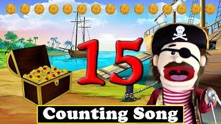 LEARN TO COUNT 1-15 Pirate Song  Number 15 for preschool kindergarten toddler