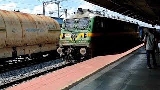 Super power full Locomotive Wag 9 HC Locomotive crossing to Hirakud station indian railways