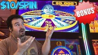 Celestial Moon Riches HIGH LIMIT $10SPIN BONUS FREE GAMES Slot Machine Live Play