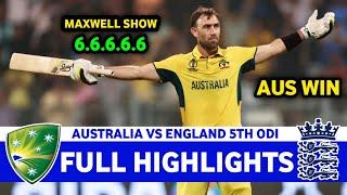 England Vs Australia 5th ODI Match 2024 Full Highlights  AUS VS ENG