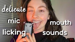 ASMR  TASCAM MIC LICKING  mouth sounds fingertip tapping 