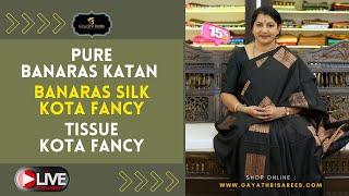 Pure Banaras Katan Silk  Banaras Silk Kota Fancy & Tissue Kota Sarees Collection  Gayathri Reddy 