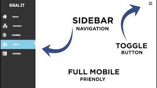 Navigation Bar Tutorial - Sidebar By Using HTML & CSS - Sidebar Menu - Navigation Menu - HD