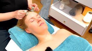 ASMR Face Pilates treatment with mushroom Gua sha Unintentional ASMR real person ASMR