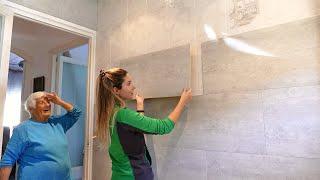 Renovar PAREDES de BAÑO SIN OBRA  Lavabo MODERNO sin obras  PASO A PASO Renovación paredes 