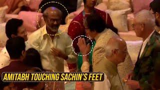 Amitabh Bachchan Tounches Sachin Tendulkar Feet  Rajinikanth Shahrukh Khan  #AnantRadhikaWedding