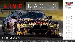 LIVE  Race 2  VIRginia  Fanatec GT World Challenge America Powered by AWS  2024