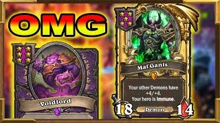 Hearthstone Battlegrounds Triple MalGanis Is Insane  Can We Get A Triple Voidlord? Patchwerk Hero