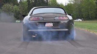 1000HP TOYOTA SUPRA TURBO 2JZ BURNOUT & DRAG RACE