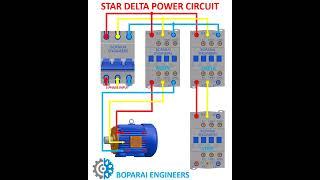 STAR DELTA POWER CIRCUIT #electrical #star #Delta #motor #industry #technical #MCB #engineering #3d