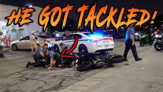 Bikers FLEE From Cops and Get CAUGHT Tackled and Handcuffed  Bikes VS Cops #102