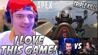 Ninja Plays His FIRST Game Of Apex Legends & LOVES IT SypherPK & Shroud 1v1