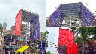 Khairatabad Ganesh 15 July Morning Update Mandapam Working Completed  Khairatabad 70 Feet 2024