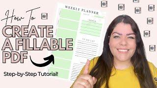 How To Create A Fillable PDF For For FREE  How To Make Fillable Form Tutorial For Digital Products