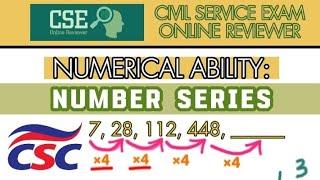 CIVIL SERVICE EXAM  Numerical Ability Number Series  CSE Online Reviewer