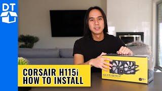 How To Install Corsair H115i Liquid CPU Cooler - Unboxing + Install