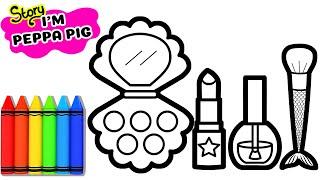 How to draw Makeup tools for children - Story IM PEPPA PIG - Bee Art TV