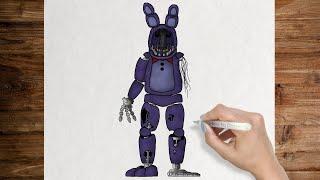 How to draw Withered Bonnie