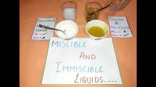 Experimental video on Miscible and Immiscible liquids Class VI by Ms. Lakshita Garg