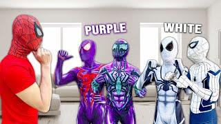 PRO 6 SPIDER-MAN & ALIEN SUPERHERO  PURPLE or WHITE Suit ???  Comedy Battle Mini Games 