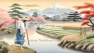 Japanese Traditional Koto Meditation Relaxing Music 432 Hz & Calm Water Flowing & Morning Ambience