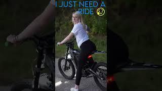 Girl says No to Hitchhiker on a Sur Ron e-bike