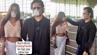 Poonam Pandey With Her Husband Sam Bombay Leaving For Honeymoon Aftr Their Wedding Happened Recently