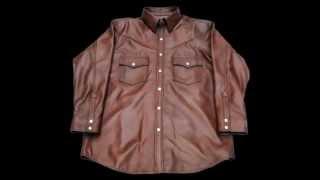 Lambskin Leather Shirt Style LS016 Dark Brown Custom Made